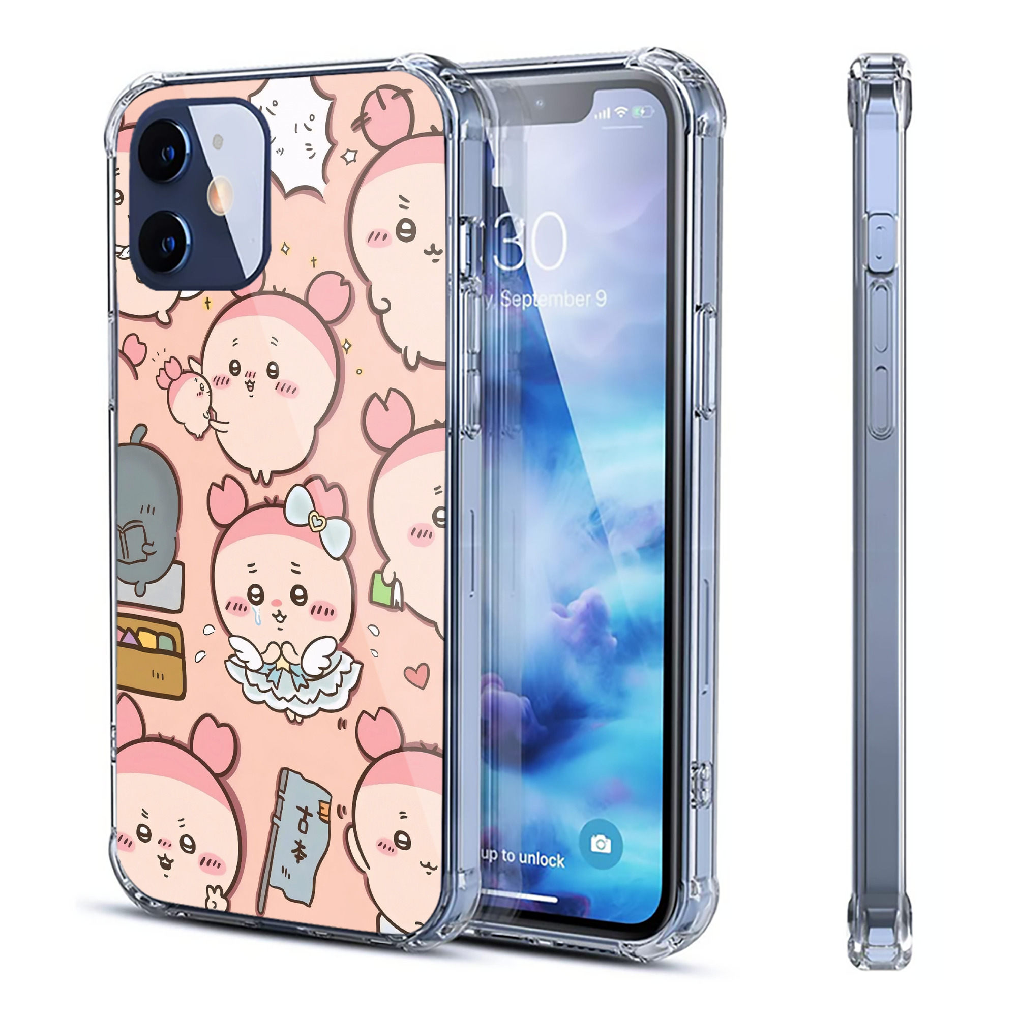 （画像用） ちいかわ Chii-kawa 【iPhone 12シリーズ対応】透明スマホケース（クリアソフトケース）